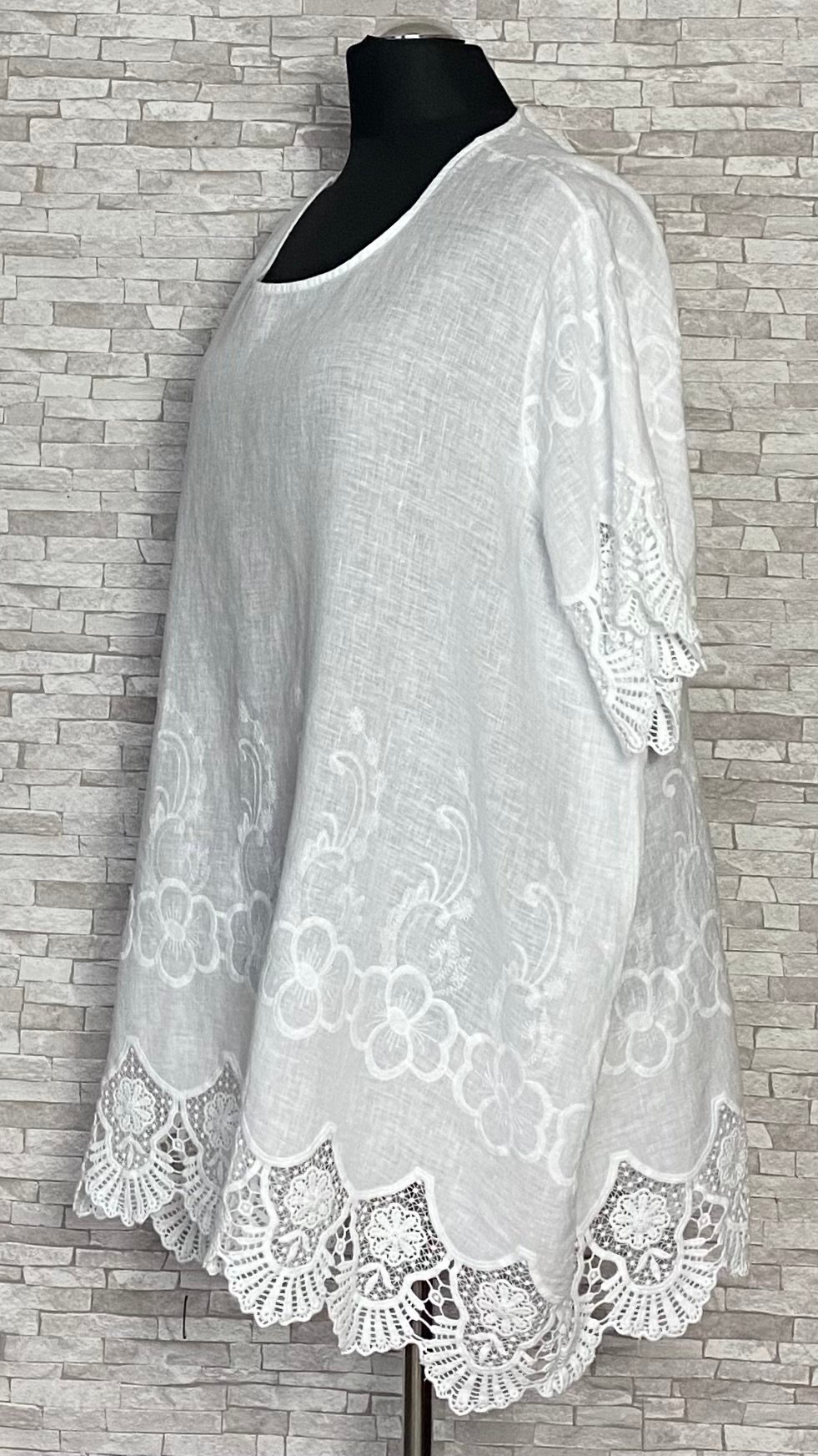 lniana tunika moonshine mode z koronką lniana tunika moonshine mode z koronką