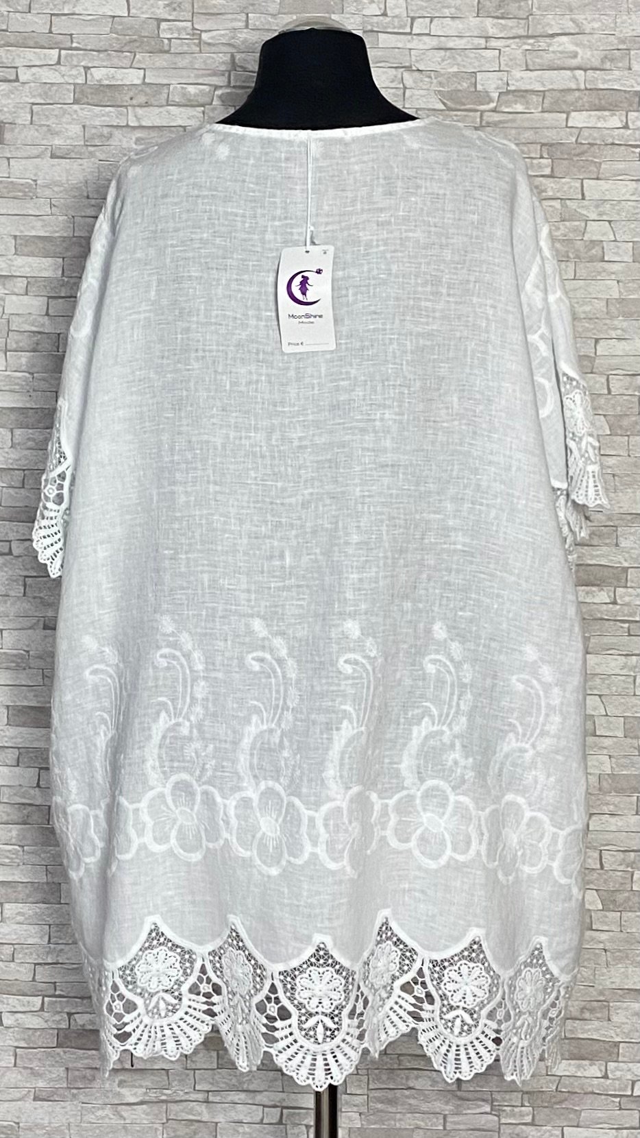 lniana tunika moonshine mode z koronką lniana tunika moonshine mode z koronką