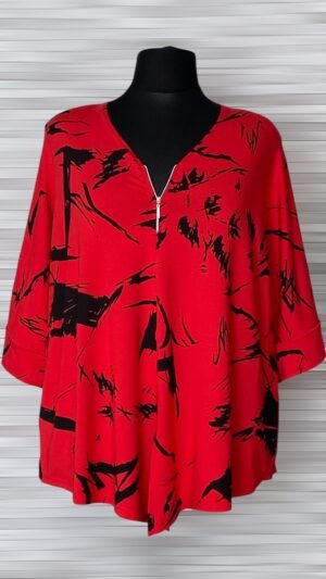 bluzka new jersey fashion z zamkiem