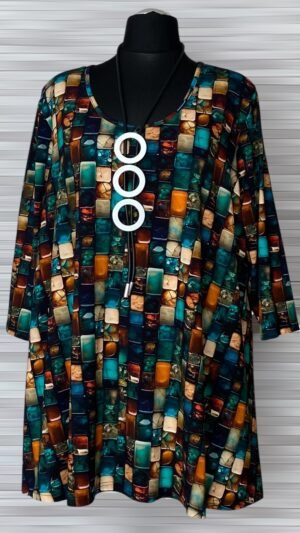 tunika new jersey fashion w kolorowy print