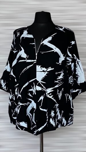 bluzka new jersey fashion z zamkiem