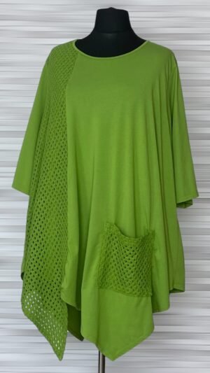 bawełniana tunika moonshine mode z kieszenią i ażurową wstawką