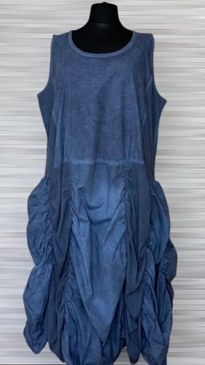 bawełniana sukienka moonshine mode z marszczonym dołem