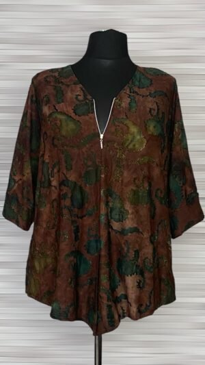 Home bluzka new jersey fashion z zamkiem