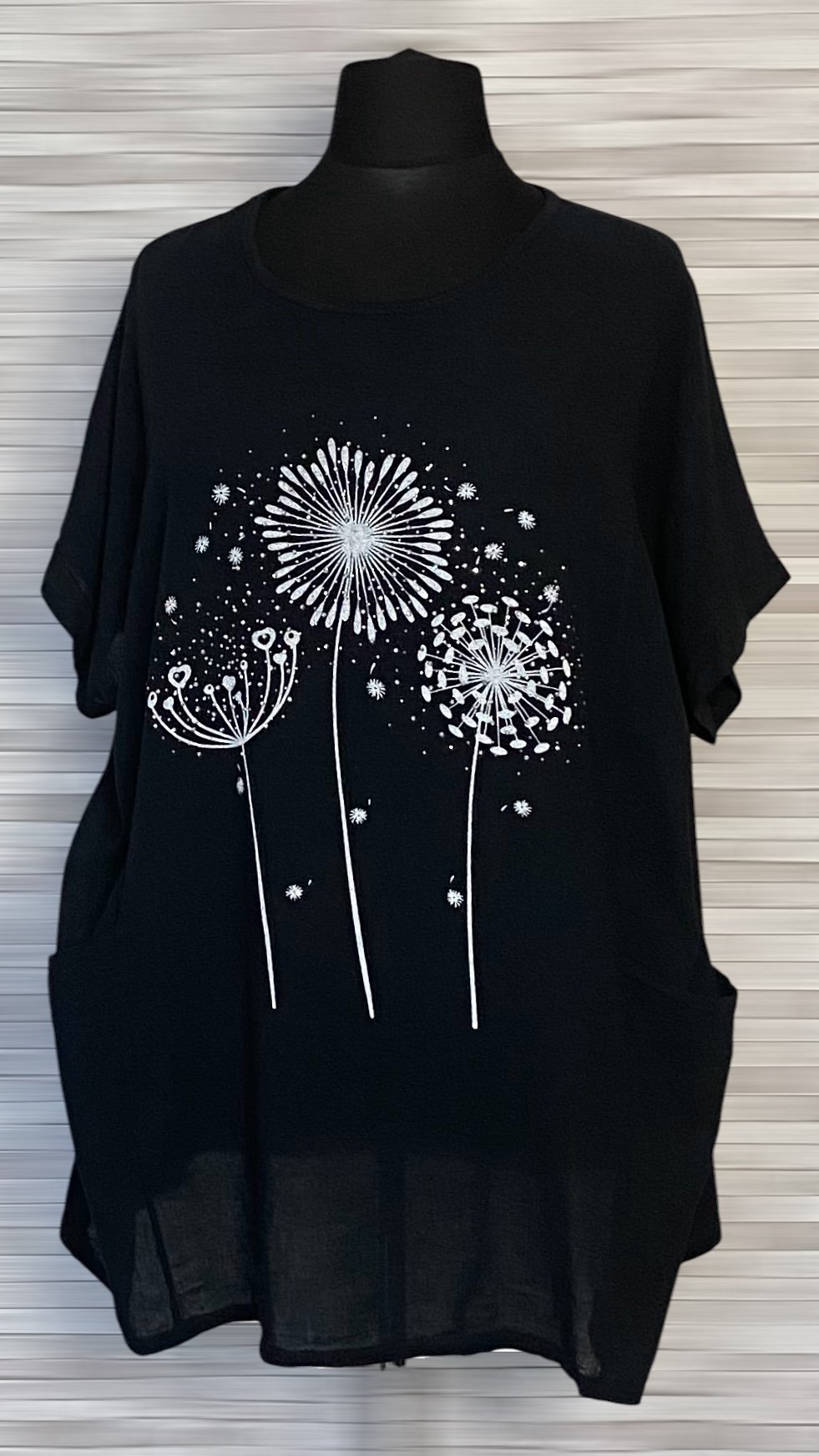 bawełniano lniana bluzka z cyrkoniami bawełniano lniana bluzka z cyrkoniami