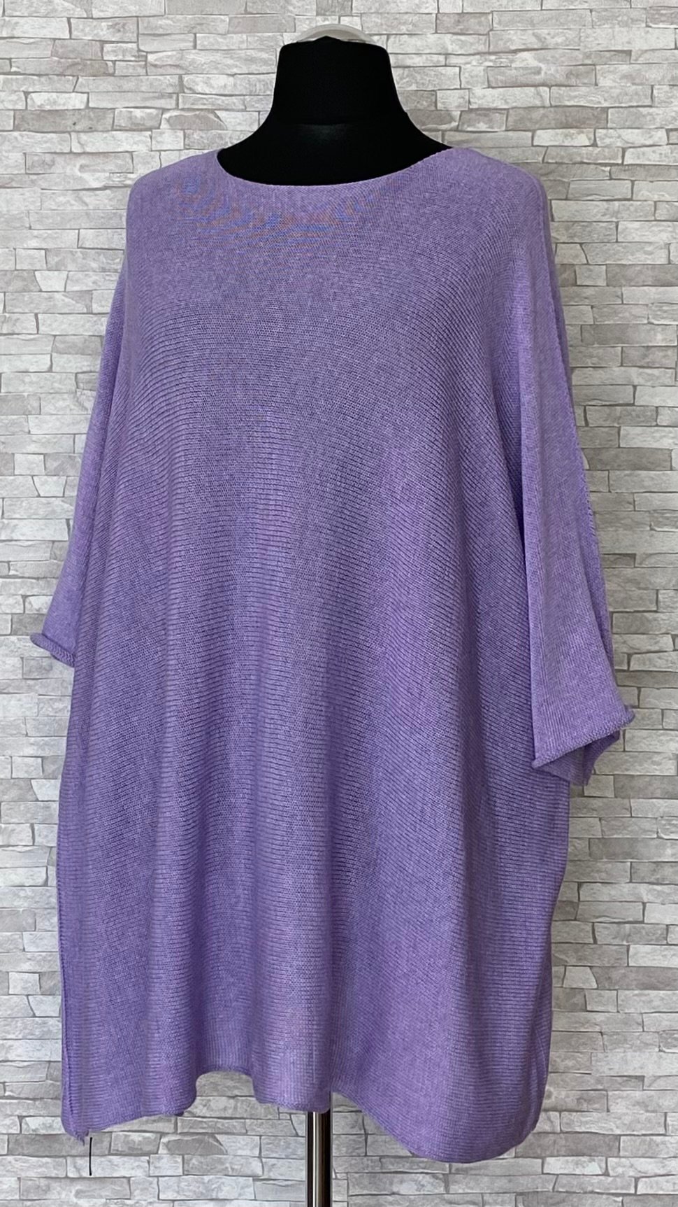 dzianinowy sweter z rękawami długości 3/4 dzianinowy sweter z rękawami długości 3/4