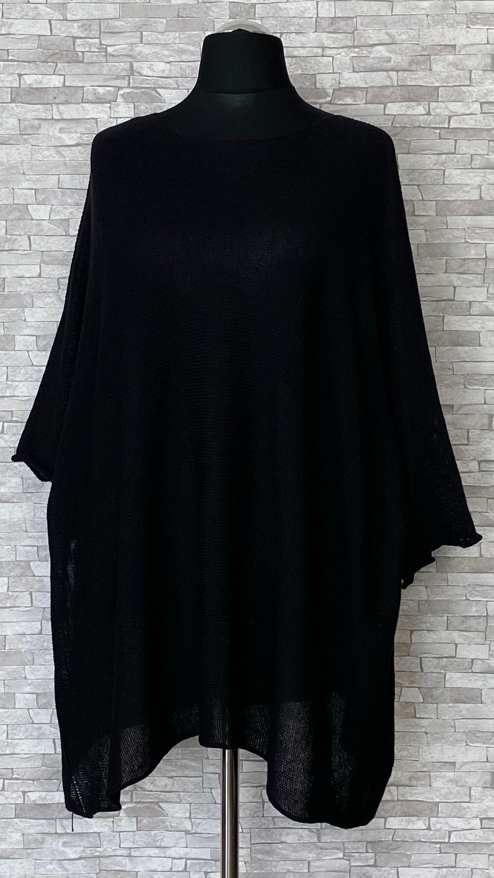 dzianinowy sweter z rękawami długości 3/4 dzianinowy sweter z rękawami długości 3/4