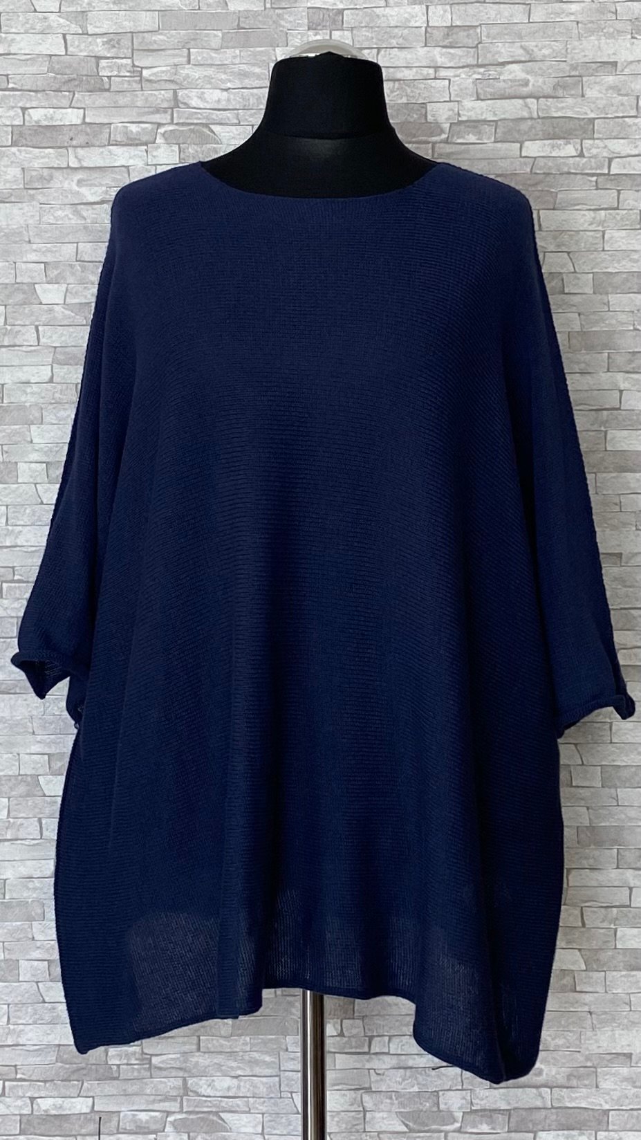 dzianinowy sweter z rękawami długości 3/4 dzianinowy sweter z rękawami długości 3/4