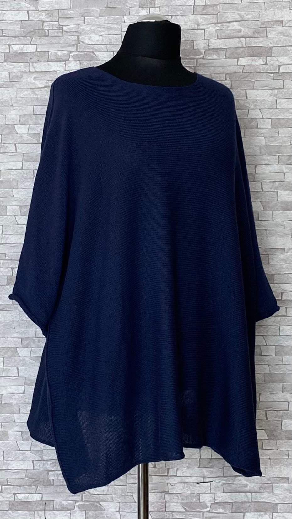 dzianinowy sweter z rękawami długości 3/4 dzianinowy sweter z rękawami długości 3/4