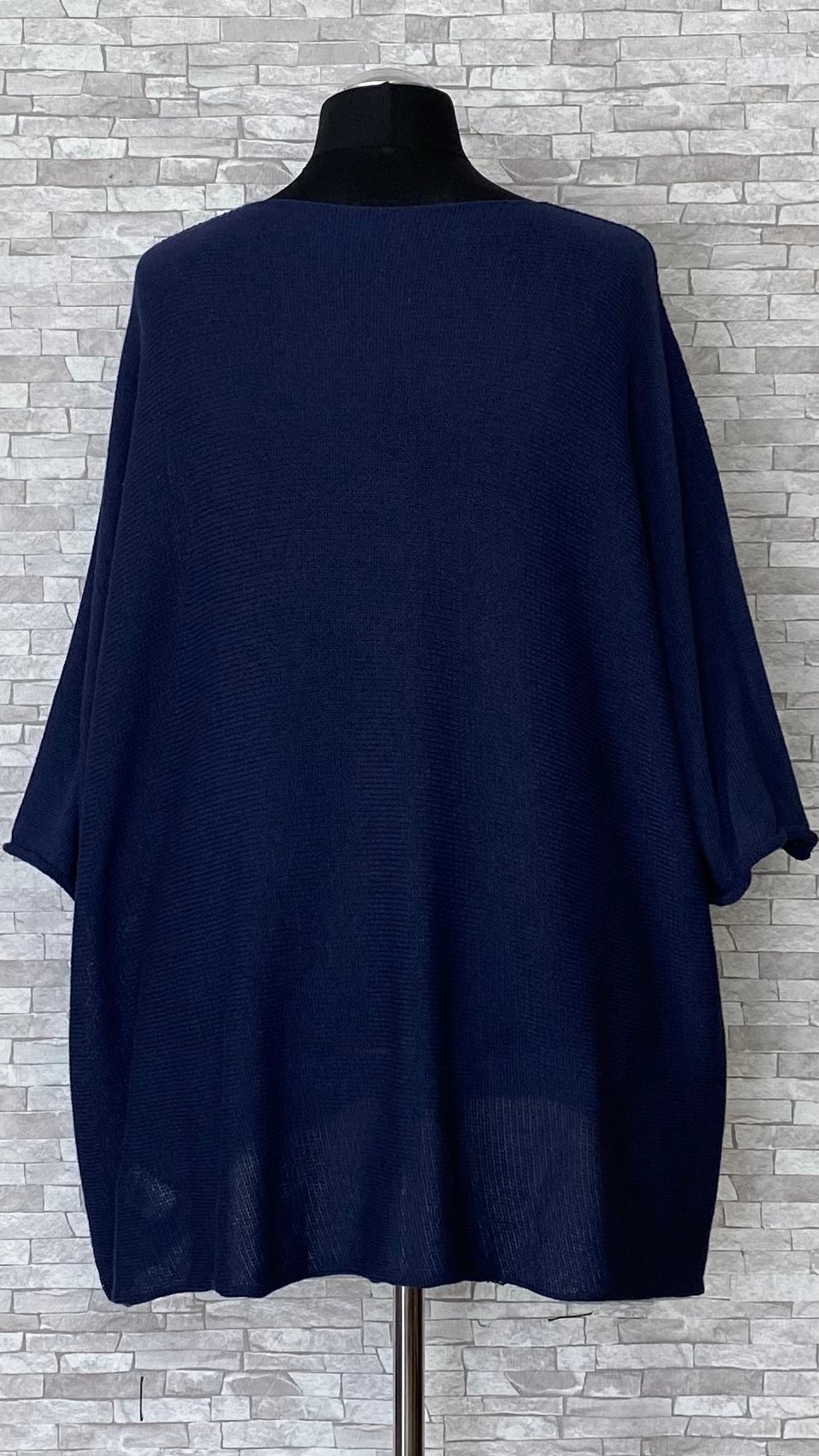 dzianinowy sweter z rękawami długości 3/4 dzianinowy sweter z rękawami długości 3/4