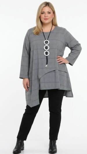 Home asymetryczna tunika marki zedd plus z kieszenią