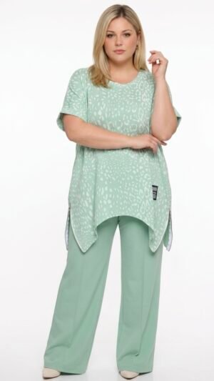 Home asymetryczna bluzka w panterkę